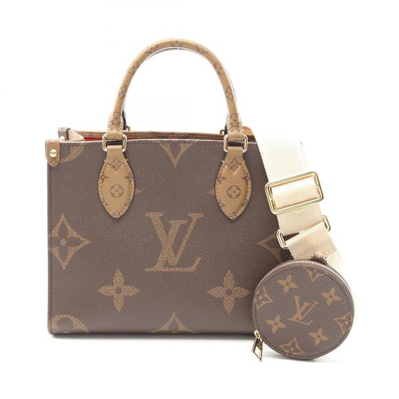 Louis Vuitton Onthego Handbag Monogram Giant Reverse Brown Beige - Picture 1 of 7